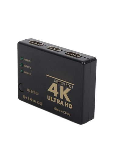 Xindoker 4k 2k Hdmı 3 Giriş 1 Çıkış Seçici, Akıllı Otomatik Ve Uzaktan Kumanda İle Hd Video/audio Dönüştürücü Uzaktan Kumanda Pil Yok