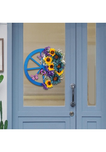 Suntek Çelenk Yapay Ayçiçeği Masa Centerpiece Tüm Yıl