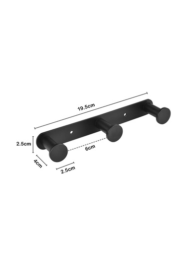 Duvara Monte Havlu Askısı, Kancalı Vestiyer Askısı, Banyo Ve Mutfak Kapıları İçin Paslanmaz Çelik 304 Duvara Monte Havlu Askısı 3 Kanca, Siyah Çok Renkli