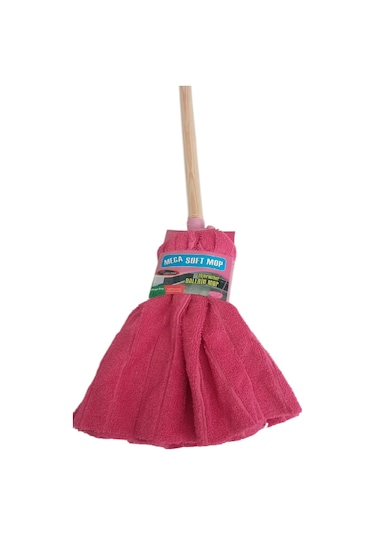 Mega Soft Xl Mikrofiber Paspas Büyük Boy Yedek Ucu Ve Ahşap Sapı Takım