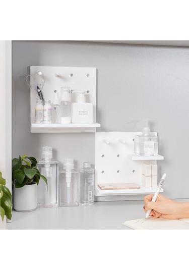 Plastik Delik Kurulu Duvar Rafı Depolama Rafı Organizatör Ev Mutfak Yatak Odası Asılı Duvar Pegboard Depolama Rafı Odası Dekor