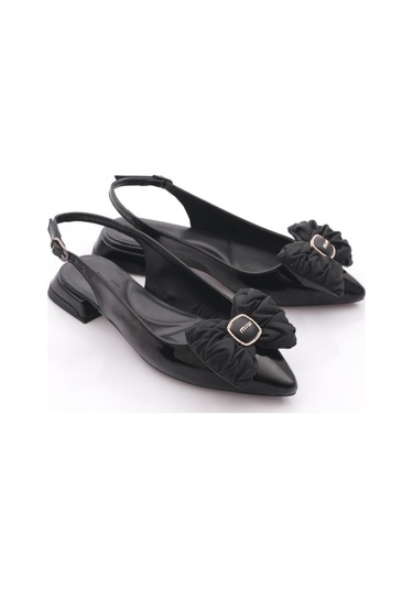 Dgn 2886 Kadin Fiyonk Detayli Babet Siyah Rugan