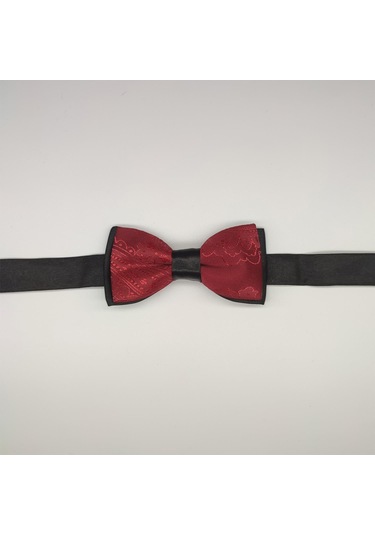 Mordino Kırmızı Çiçekli Siyah Çocuk Papyon Siyah