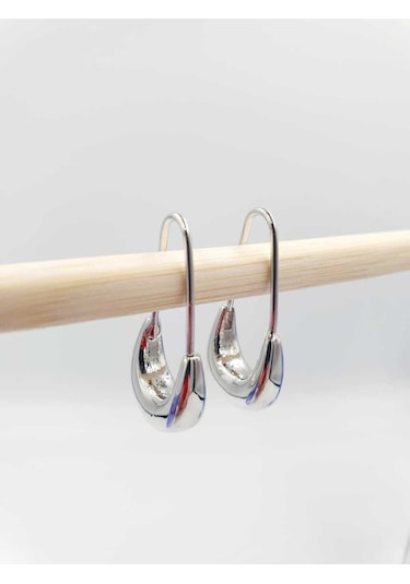 Gümüş Kaplama Çengel Hande Erçel Küpesi Gümüş