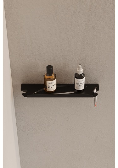 Zift Unique Paslanmaz Çelik Banyo Rafı - Yapışkanlı Duş Askısı Şampuan Rafı Mat Siyah Askılık Diğer