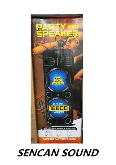 Subzero Led Işıklı Wr191 Bluetooth Hoparlör Mikrafon li 8,5x2 Woofer