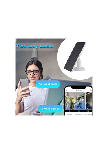 Shineyee Güvenlik Kamerası Güneş Paneli 4w 5v - Abss Malzeme, Monokristal Silikon, 360 Dönebilen, Micro Usb+type C, 3m Kablolu, Beyaz - 1 Set