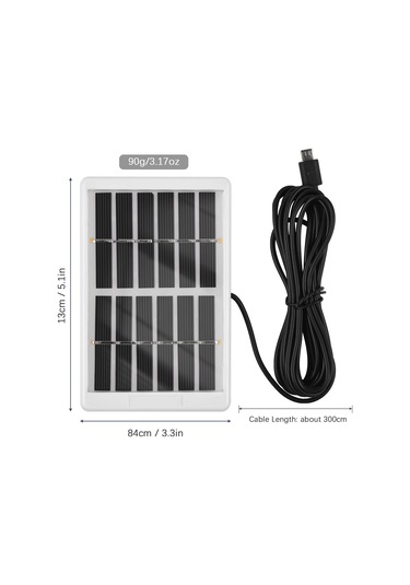 Hfambition 6v 1.2w Polikristal Güneş Paneli - 3m Kablo Micro Usb Güneş Şarj Cihazı Plastik Çerçeve