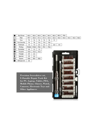 Tornavida Seti, 60'ı 1 Hassas Manyetik Sürücü Biti Profesyonel Elektronik Onarım Aracı Kiti