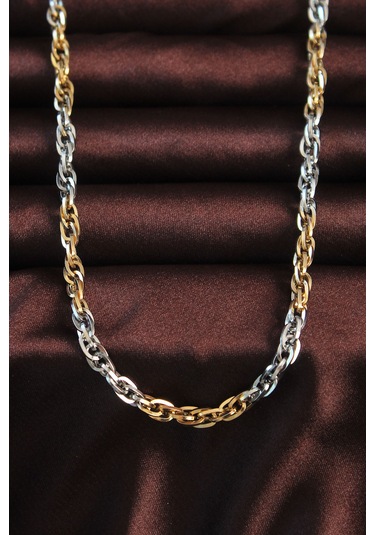 316l Çelik Çift Renk Hallow Model Kolye - Ebj240714w25377 Beyaz