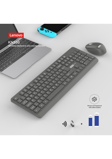 Kn260 Kablosuz Klavye Mouse Set Sessiz Siyah 870042257 Optik