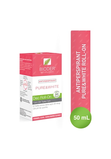 Bioder Pure & White Roll - On 50 ml Antiperspirant Terleme Önleyici - Kol Altı Beyazlatıcı Mucizevi Etki