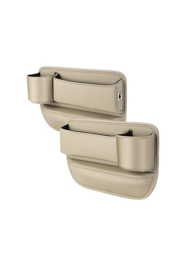 Bardak Tutucu İle 2 Paket Araba Koltuğu Gap Dolgu Organizatör, Ön Koltuk Yan Deri Saklama Kutusu Yurt Dışından