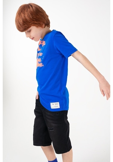 Brz Kids Neon Baskılı Erkek Çocuk Kısa Kollu T-Shirt
