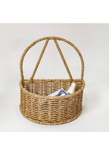 Homyl Ofis Mutfak Dolabı Için Asılı Depolama Sepeti El Dokuma Gösterildiği Gibi