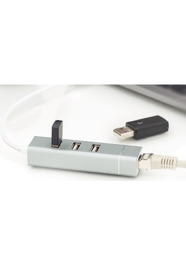 Bix BX03HB USB to Ethernet Dönüştürücü 3 Portlu USB 2.0 Çoklayıcı Adaptör