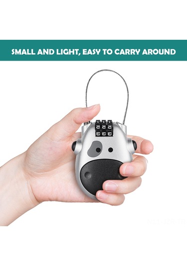 Geeroyoo Gümüş Renkli Geniş Kullanimlı Çelik Tel Kablolu Şifreli Kilit - Moto Kask, Bagaj, Kayak Ve Araç Kıyafeti İçin Uygun Gümüş