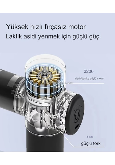 Hams104 Kablosuz Masaj Tabancası 6 Modlu Lcd Masaj Tabancası A Siyah