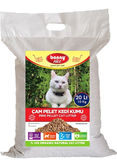 Bonny Nice Doğal Pellet Çam Peleti Kedi Kumu 2 x 20 L
