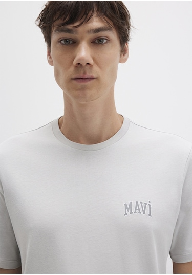 Mavi - Mavi Logo Baskılı Gri Tişört 0611714-70074 Gri