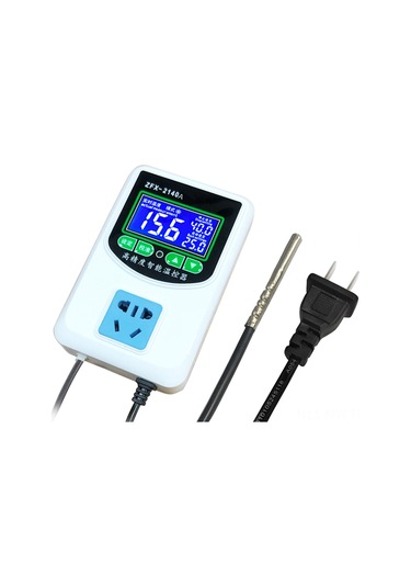 Moveevo Zfx-2140a Akıllı Dijital Termostat -45 C 105 C Aralığında Sıcaklık Kontrolü, 3500w Güç, Su Geçirmez Kablolu, 2 Çıkışlı Soketli