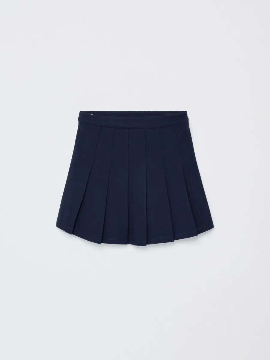 Sela Kısa Pileli Okul Eteği Triko 432694453 Mavi