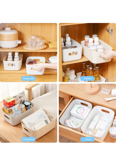 Monyee Küçük Boy Gri Pp Malzeme Ev Ofis Çeşitli Eşya Saklama Sepeti Taşınabilir Kollü Yığılabilir Organizer Gri