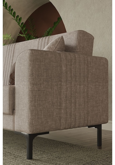 Modalife Mitra Üçlü Salon&Oturma Odası Kanepe Bej