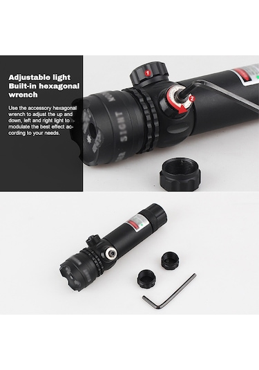 Yeşil Optik Maser Pointer Yüksek Güçlü Taktik El Fenerleri Usb Şarj Edilebilir Ayarlanabilir Ray Montajlı İşaret Kalemi Siyah