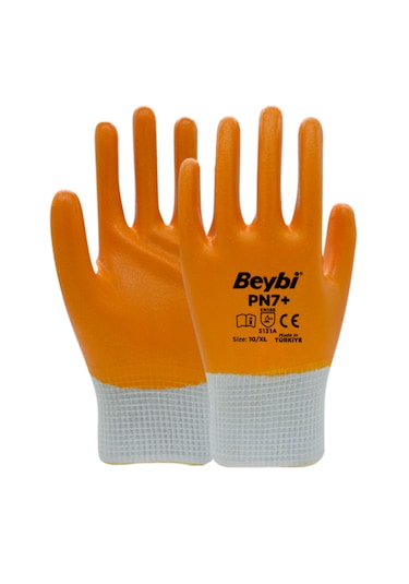 Beybi Nitril Pn7+ Tam Kaplı Sarı Eldiven No:10