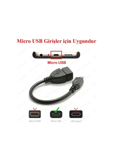 Cep Telefonu Tablet için Micro USB OTG Çevirici Data Kablosu