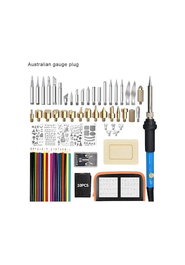 Pyrography Aracı Ahşap Çalışma Yanan Kalem Seti 60w Havya Keski Ucu