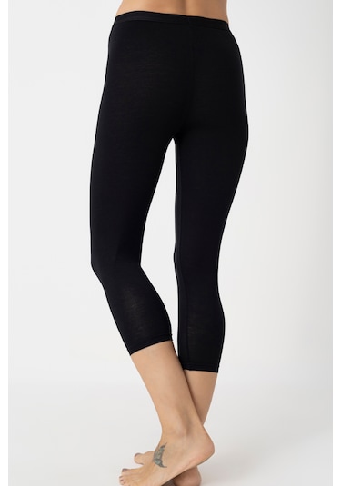 Nt Underwear Kadın Bambu Kapri Tayt Hafif, Rahat, Terletmeyen Siyah