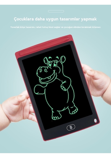 8,5 İnç Lcd Işık Enerjisi Kara Tahta Erken Eğitim Pembe Dan Ekran Yüksek Parlaklık Yazı Tahtası Pembe