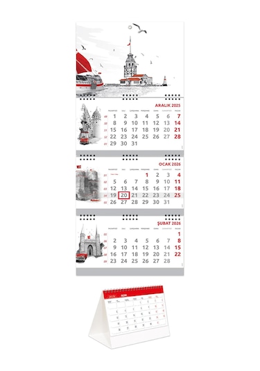 2026 Büyük Boy Gemici Takvimi İstanbul + İstanbul Piramit Takvimi