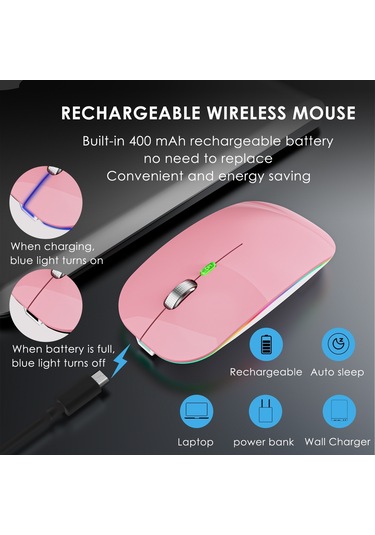 Cbtx 2.4 G Bluetooth Çift Modlu Kablosuz RGB Jiggler Mouse
