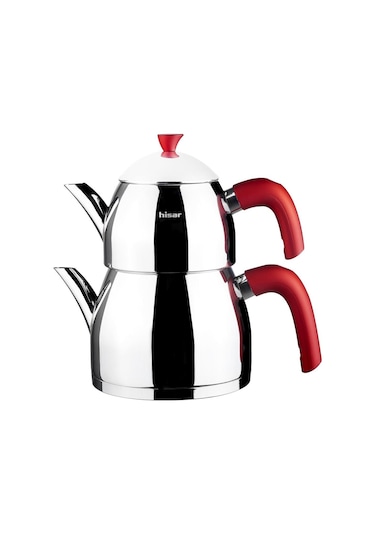 Hisar Burcu Kırmızı Çaydanlık Takımı Soft Touch