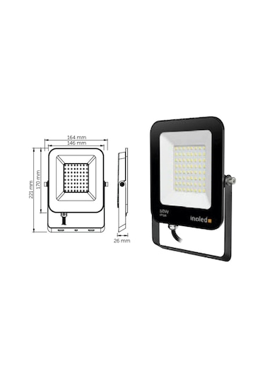 İnoled 50w Led Projektör Amber
