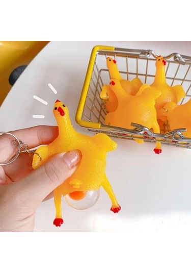 Ollevra Yumurtlayan Eğlenceli Tavuk Anahtarlık