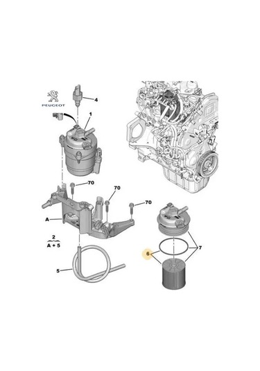 Mazot Filtresi 208-2008-301-3008-508 Yeni Kod: Peu1681146180