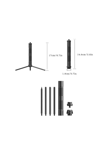 Geeksen Alüminyum Çok Amaçlı Dış Mekan Aydınlatma Ve Kamera Tripodu, 17 Cm Genişletilebilir, 74 G Hafif,野营 Ve Canlı Yayın İçin