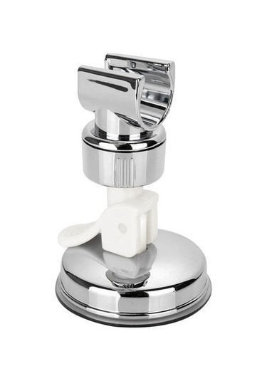 Primepickings Beyaz Abs Ev Otel Vantuz Duş Başlığı Tutucu Aksesuarları Dayanıklı Duvara Monte 2 Katlı Gri