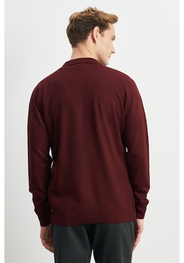 Altinyildiz Classics Erkek Bordo Tüylenme Yapmayan Anti Pilling Kumaş Standart Fit Polo Yaka Triko 4A4923100003BRDM Bordo