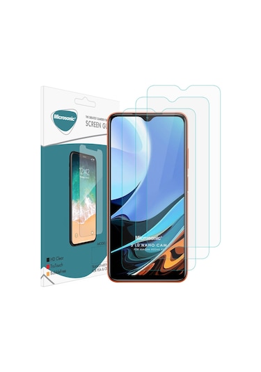 Microsonic Xiaomi Redmi 9t Screen Protector Nano Glass Cam Ekran Koruyucu 3'lü Paket