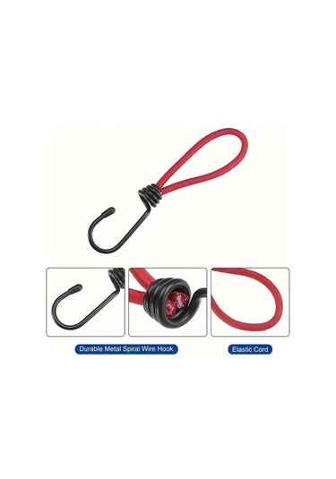 Elmpaly 4 Parça Ağır Hizmet Tipi Elastik Bağlama Kayışı - 55 Kg Çekme Dayanımı - Karavan Çadır Branda İçin