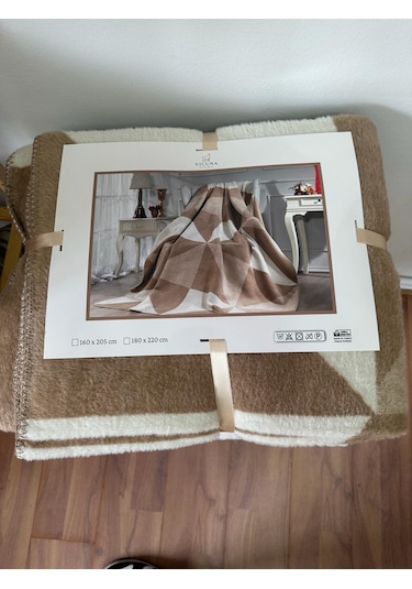 Lüks Peluş Battaniye Tek Kişilik Kahverengi 160 x 220