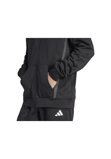 Black Adidas Erkek Günlük Kapşonlu Eşofman Üstü Gg Fz Hd Jm1033 SiYAH