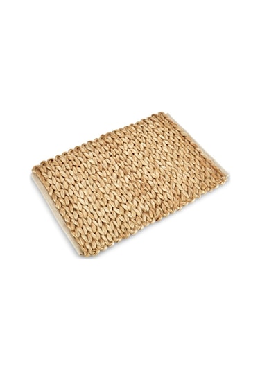 Akayev Nature Jüt Hasır Dikdörtgen Saçaklı Paspas 65x45 Cm Kahverengi