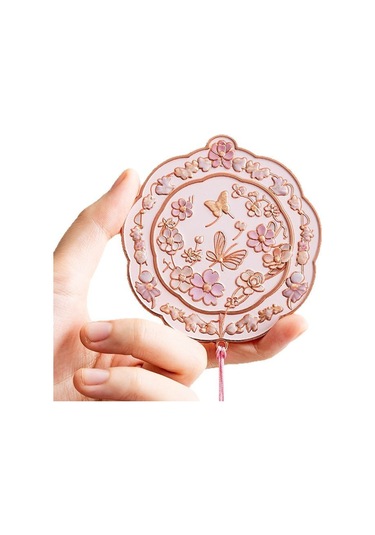 Aurora Taşınabiler Ayna Metal Çin Tarzıhatıra Hediyesi Taşın Edilse Kücük Ayna Pembe