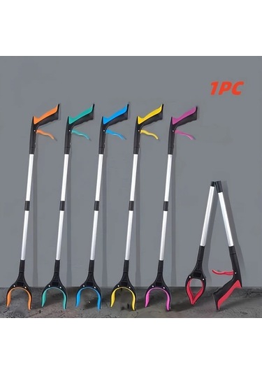 Fochsia 4 Renk Seçenekli Turuncu Uzun Saplı Hafif Çöp Maşası - Geniş Ağız İle Yaşlılar Ve Ev Temizliği İçin Pratik Çöp Toplama Aleti